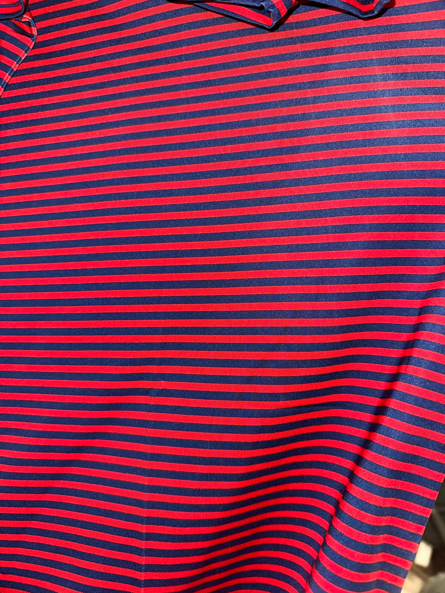 Gentlemen’s Navy and Red Stripped Signature Polo