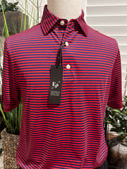 Gentlemen’s Navy and Red Stripped Signature Polo
