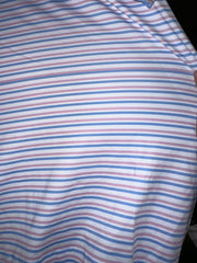 Gentlemen’s Baby Blue and Pink Stripped Signature Polo